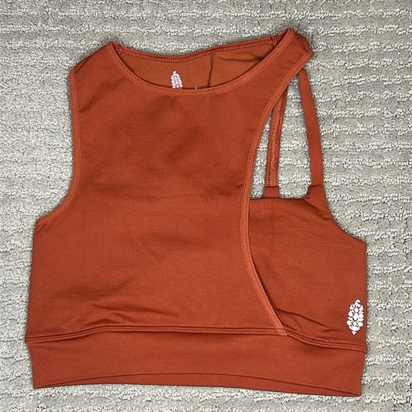 FREE PEOPLE | NWOT Don't Be Square Double Layer Crop in Terracotta - Picture 5 of 6